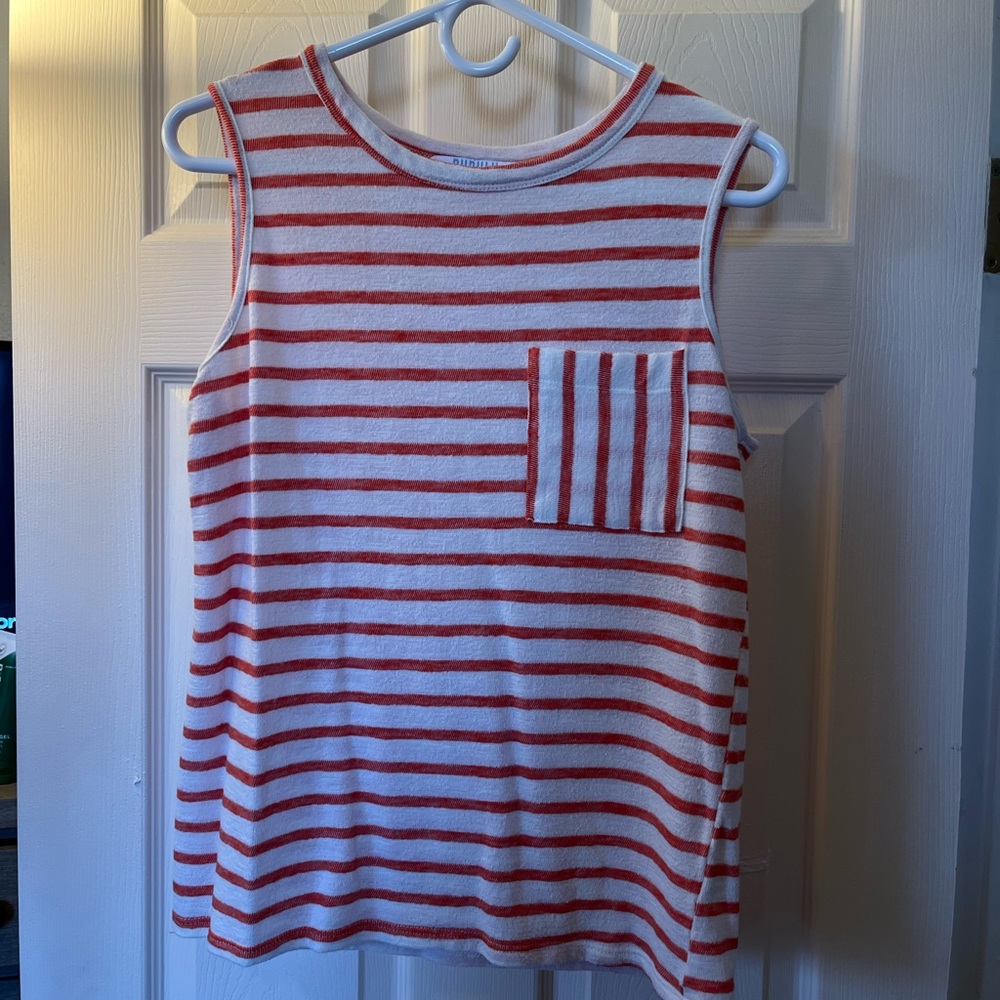 Medium Striped Red and White Tank Top